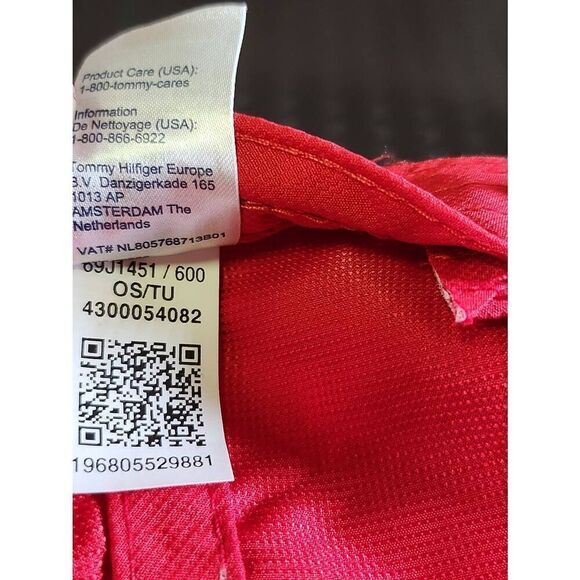 Tommy HIlfiger Hat Cap Strap Back Red Blue Flag Spell Out Logo Casual Mens - Picture 6 of 7